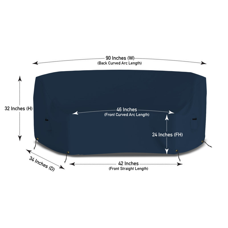 Latitude Run® Heavy Duty Waterproof Curved Sectional Sofa Cover, Outdoor UV Resistant Patio